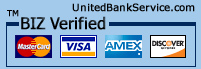 verified visa, mastercard, amex, and
discover
