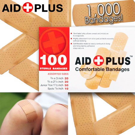 1,000 Bandages of Assorted Sizes - A lifetime supply?