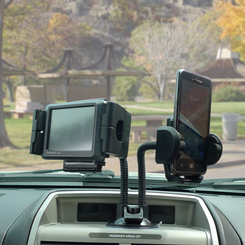 Universal Dual Car Windshield Swivel Mount Holder for GPS/Cellphone/MP3 Player