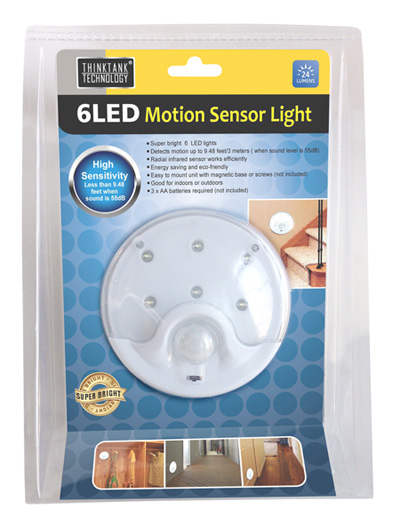 6 LED Motion Sensor Light - Great For Stairs, Bathrooms, Hallways & More!! See The Video! SHIPS FREE!
