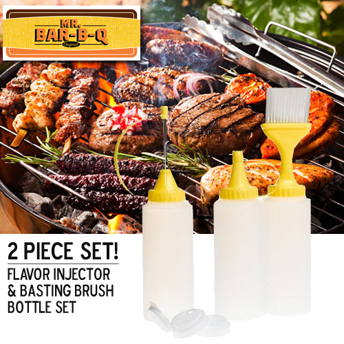 Mr. BBQ Ultimate BBQ Set - Baster & Injector w/ Bottles and Storage Caps