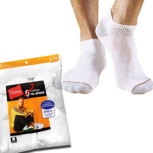 Hanes Cushioned No Show Socks w/ Comfort Toe Seam - 7 Pairs