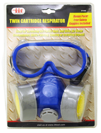 Twin Cartridge Respirator with Safety Goggles