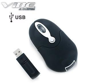 3 Button USB 2.0 Wireless Optical Scroll Mouse, Black