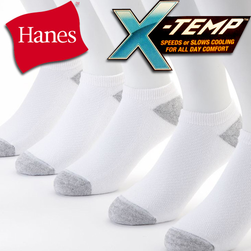 Hanes X-Temp Low Cut Mens Socks - 5 Pack - SHIPS FREE!