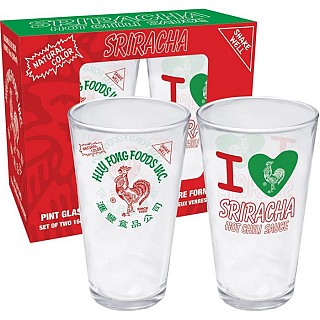 Set of 2 Sriracha Pint Glasses...