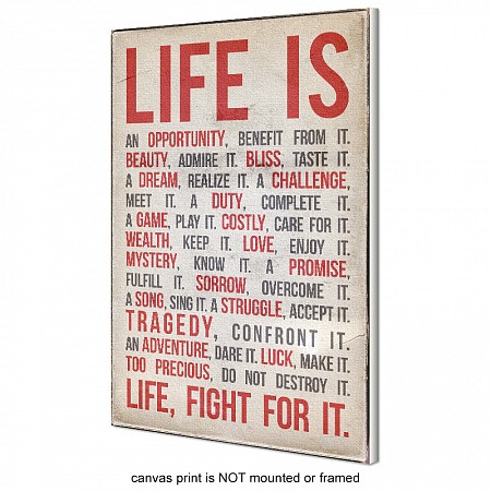 Life Is - Typography Print - POSTER (2 sizes available) OR Canvas ...